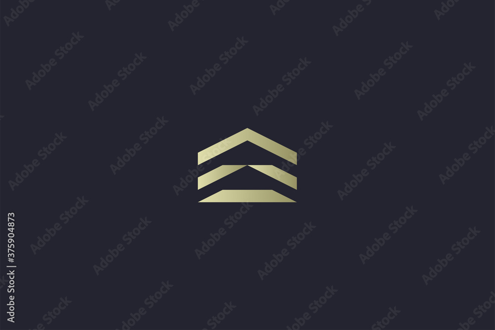 Luxury Gold House Property Real Estate Logo