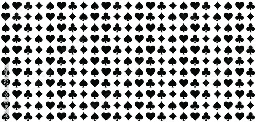 Cards game spades Queen King Heart Ace Poker player card game symbols Spade jack Oneline line pattern Vector bridge icons Funny gambling play suit black blackjack  Casino club gaming playing suits
