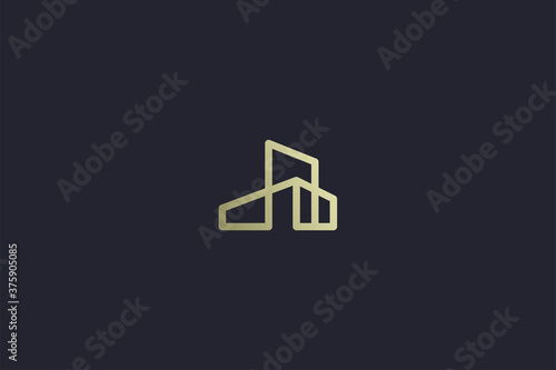 Luxury Gold House Property Real Estate Logo