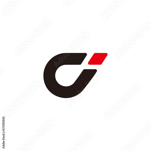 letter ci abstract geometric line logo vector