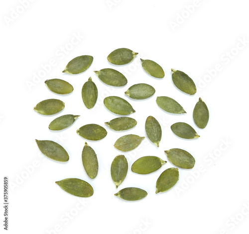 pumkin seeds on white background
