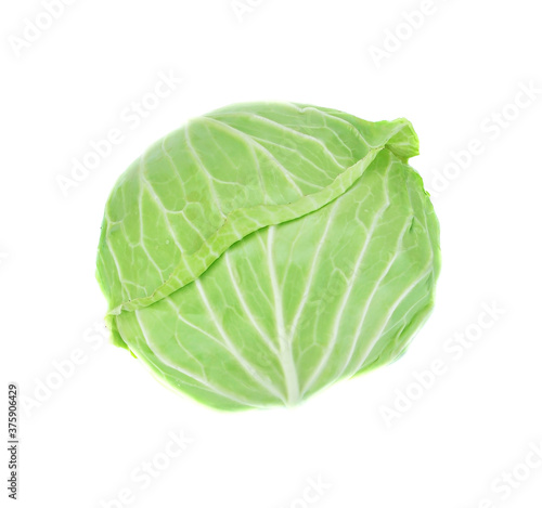 cabbage top view isolated on white background