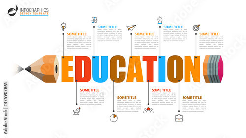 Infographic design template. Education concept with 9 steps