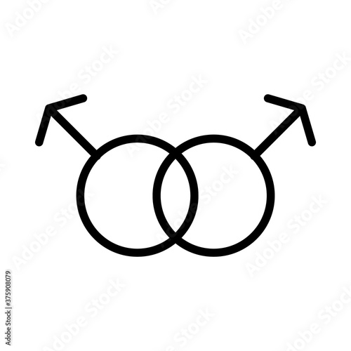 sexual orientation concept, gay symbol icon, line style
