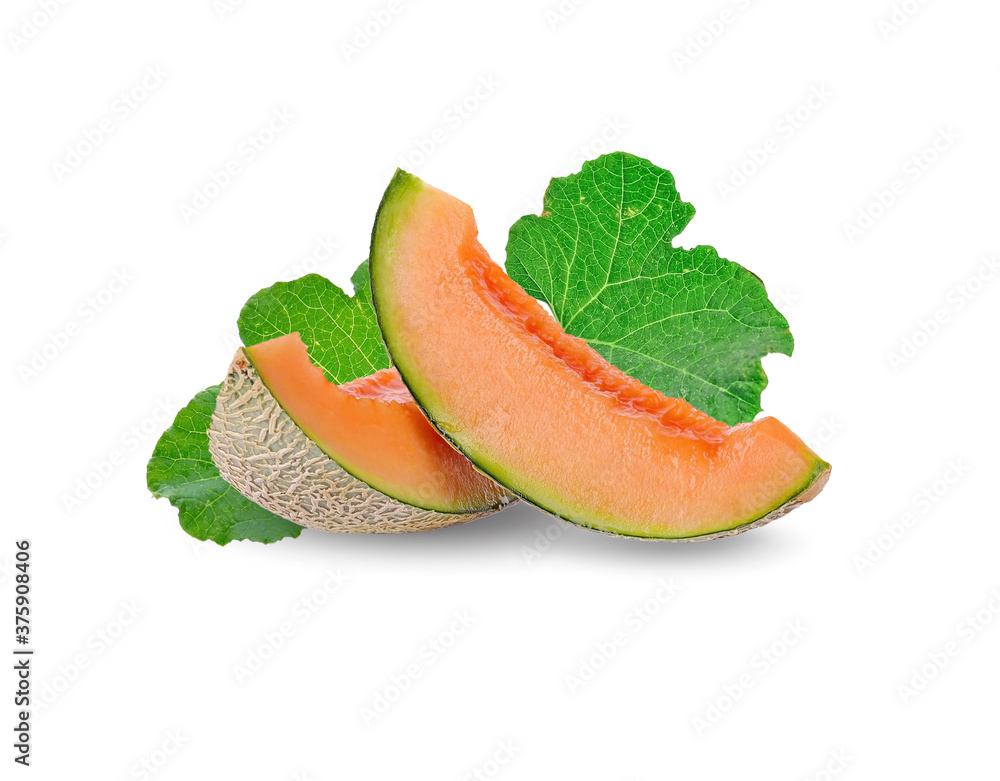 Ripe cantaloupe melon on white background Ripe cantaloupe melon on white background