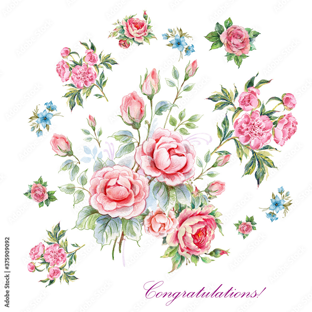 Illustration of a beautiful floral background for your congratulations
