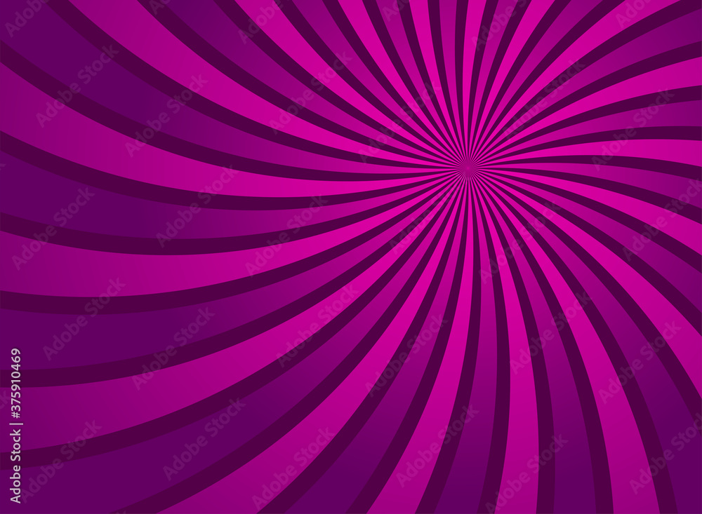 Sunlight spiral abstract background. purple burst background. Vector illustration.
