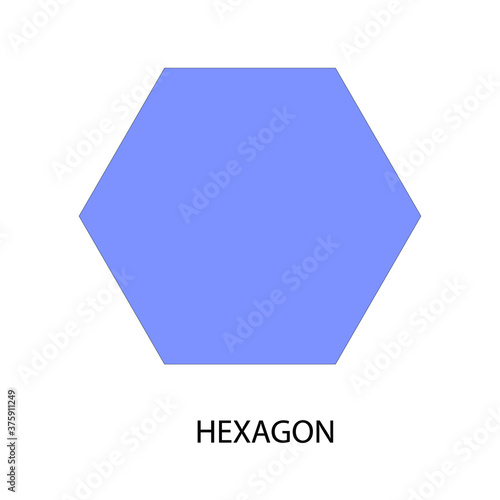Hexagon on white background. Vector illustration