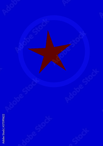 red star with blue background 