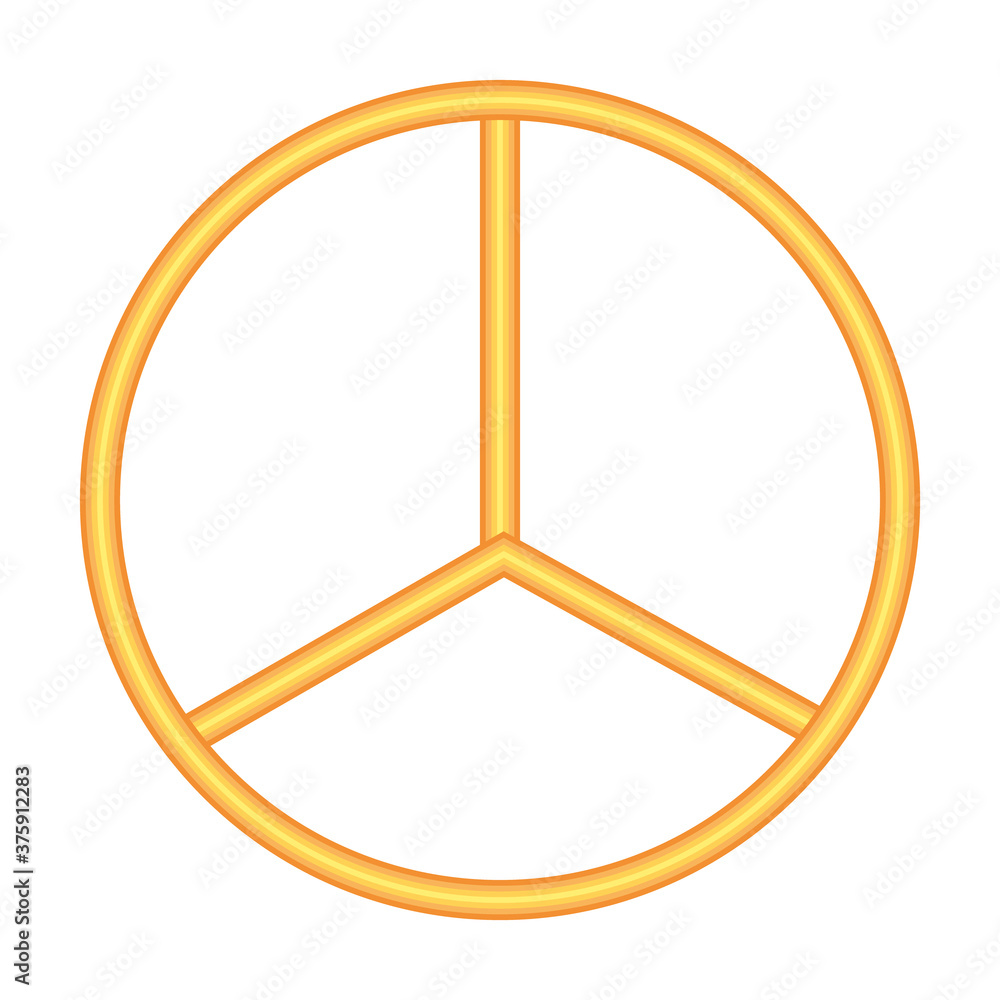 peace symbol icon, neon style