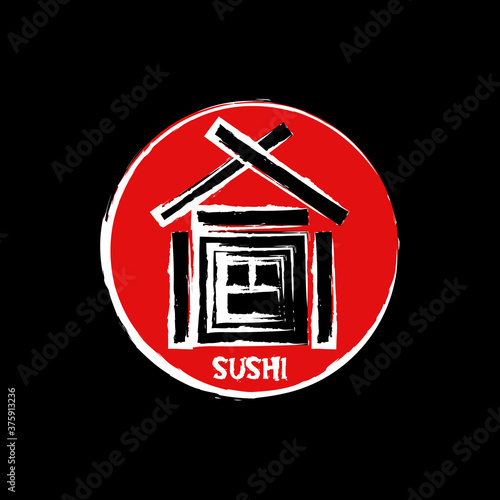Photography Sushi sashimi home house logo icon sign label Japanese cuisine healthy food typo