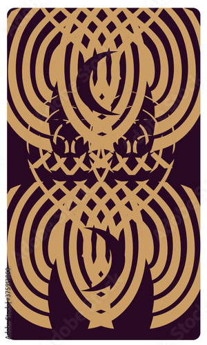 Tarot cards - back design. Two moon, Black Moon. Reverse side