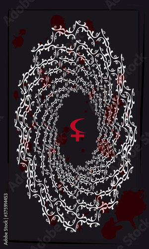Tarot cards - back design.  Lilith