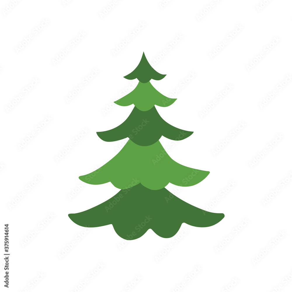 Christmas tree. The tree is green. Isolated vector illustrations. Christmas tree. The tree is green. Isolated vector illustrations.