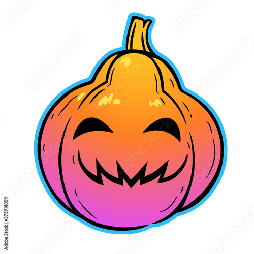 halloween pumpkin with cut out smiling face