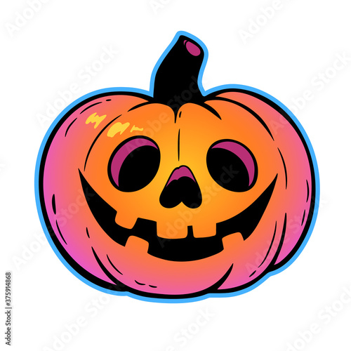 halloween pumpkin with cut out smiling face