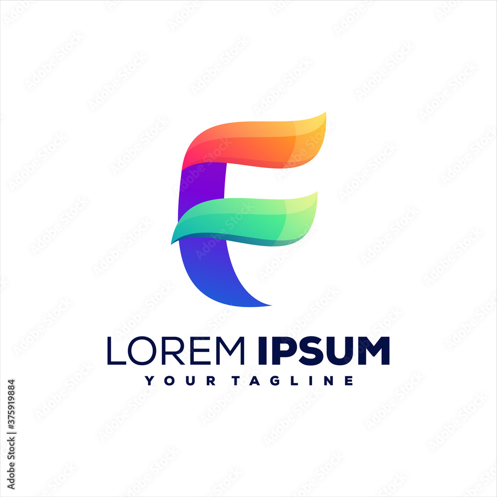 Fototapeta premium letter f gradient logo design