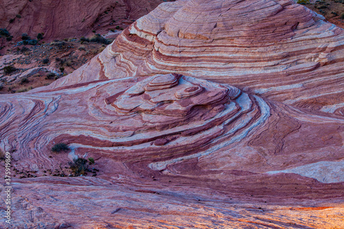 Rock formation called Wave of Fire in the Valley of Fire State Park, USA