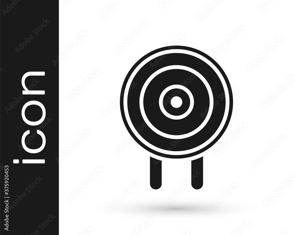 Grey Target sport icon isolated on white background. Clean target with numbers for shooting range or shooting. Vector Illustration. Grey Target sport icon isolated on white background. Clean target with numbers for shooting range or shooting. Vector Illustration.