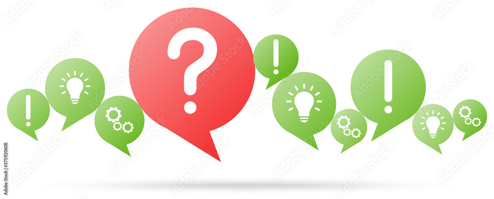 speech bubbles with red question mark speech bubbles with red question mark