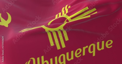 Flag of Albuquerque, city of United States of America - loop photo