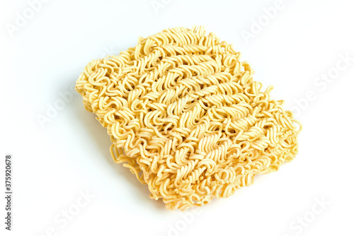 Instant noodles, isolated on white background.