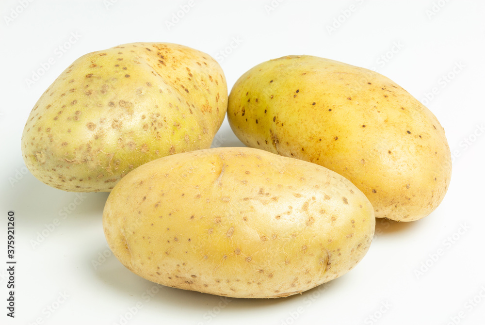 New potato isolated on white background. New potato isolated on white background.