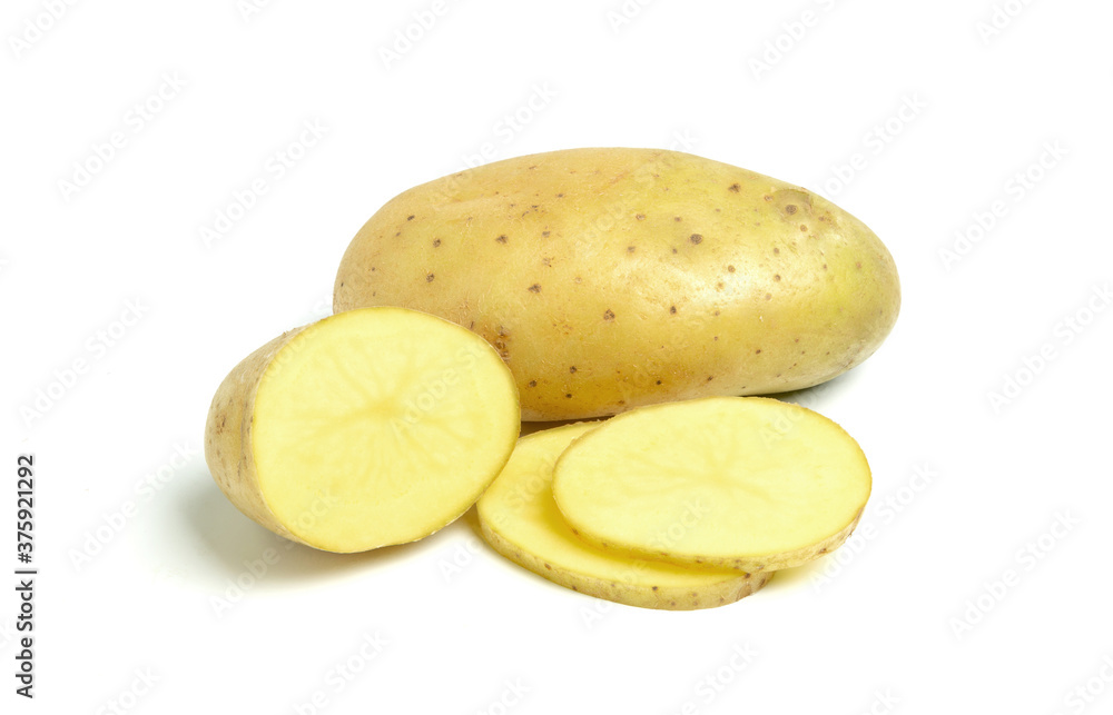 New potato isolated on white background. New potato isolated on white background.