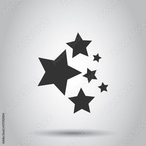 Fototapeta Naklejka Na Ścianę i Meble -  Star icon in flat style. Shape vector illustration on white isolated background. Geometric emblem business concept.