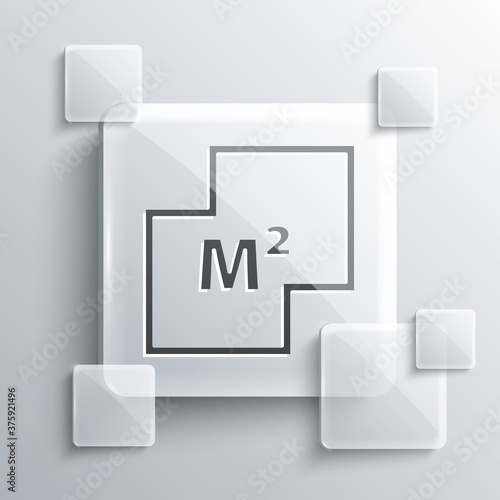 Grey House plan icon isolated on grey background. Square glass panels. Vector Illustration.