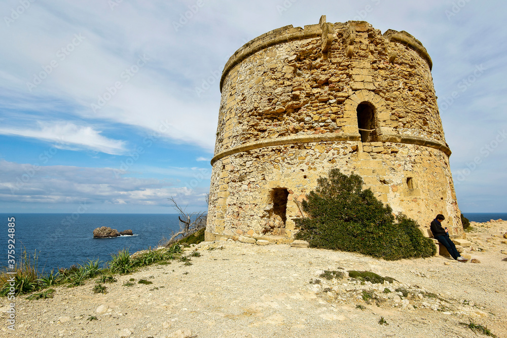 Torre de d'Aubarca, año 1751.Península de Llevant.Arta.Mallorca.Islas Baleares. España.
