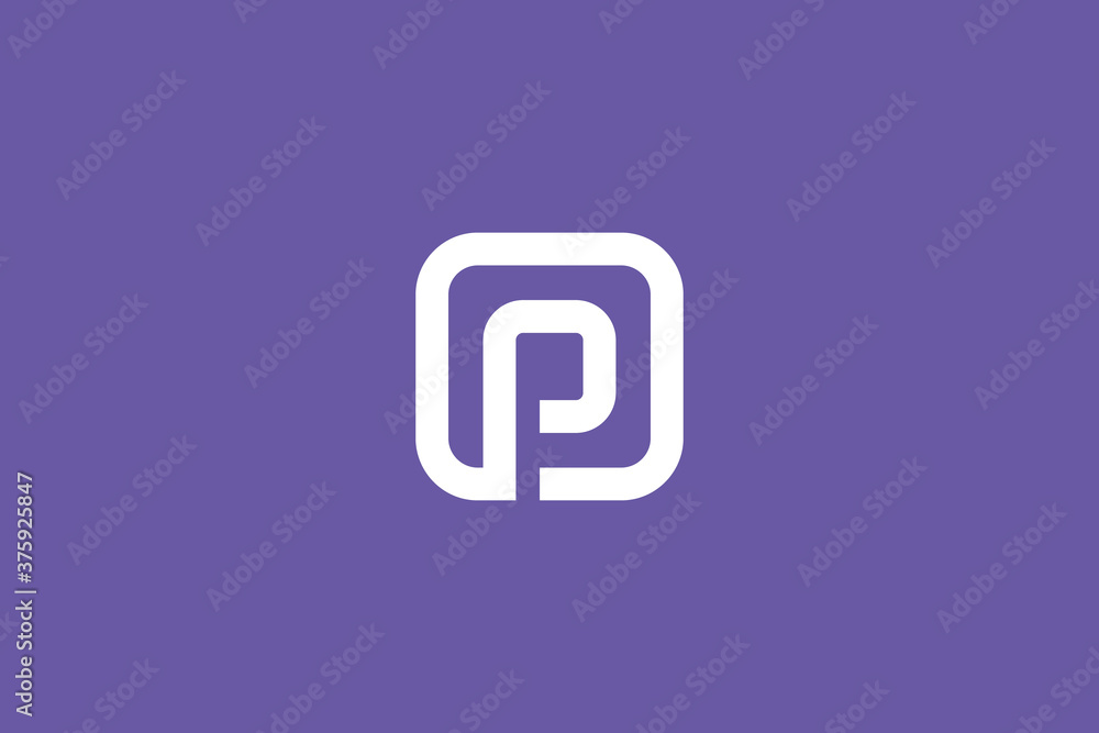Letter P in the rounded circle square . Letter P logo design . vector illustration Letter P in the rounded circle square . Letter P logo design . vector illustration