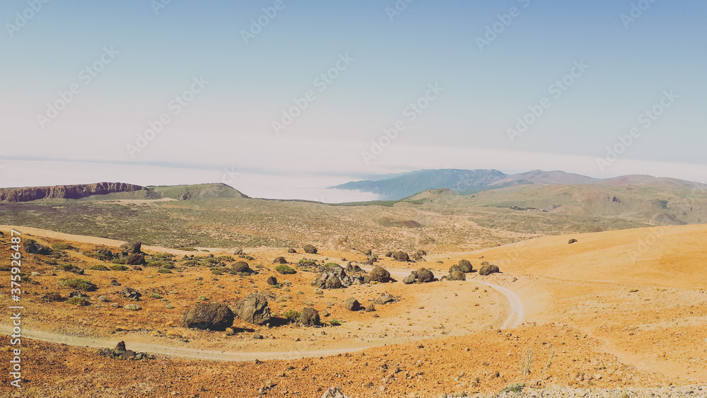 Ascent to the volcano Teide. Tenerife (Canary Islands.)