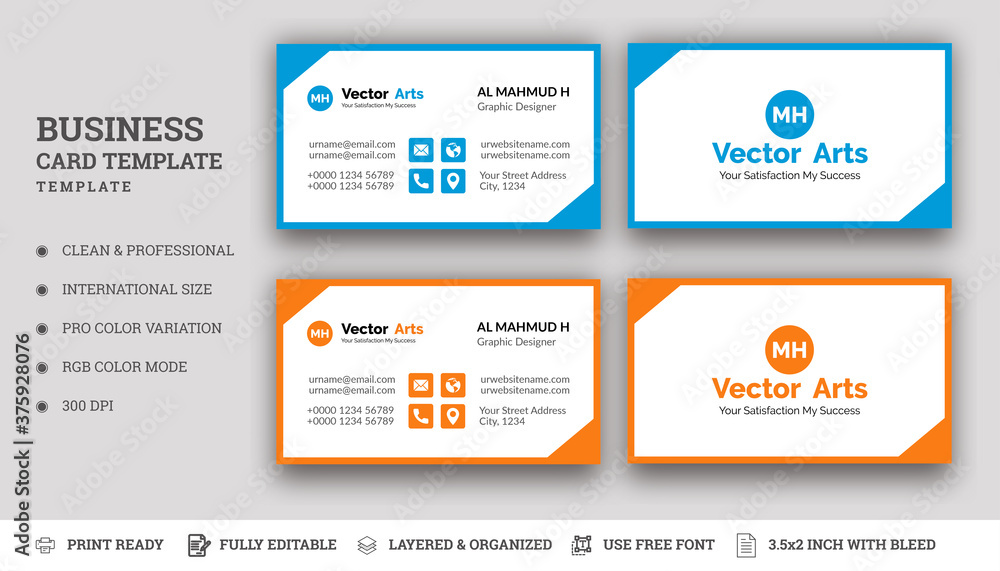 Professional Standard Business Card Design. Name Card And Business Card For Business. Professional Standard Business Card Design. Name Card And Business Card For Business.