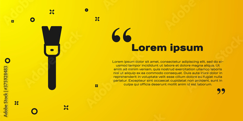 Black Paint brush icon isolated on yellow background. For the artist or for archaeologists and cleaning during excavations. Vector.
