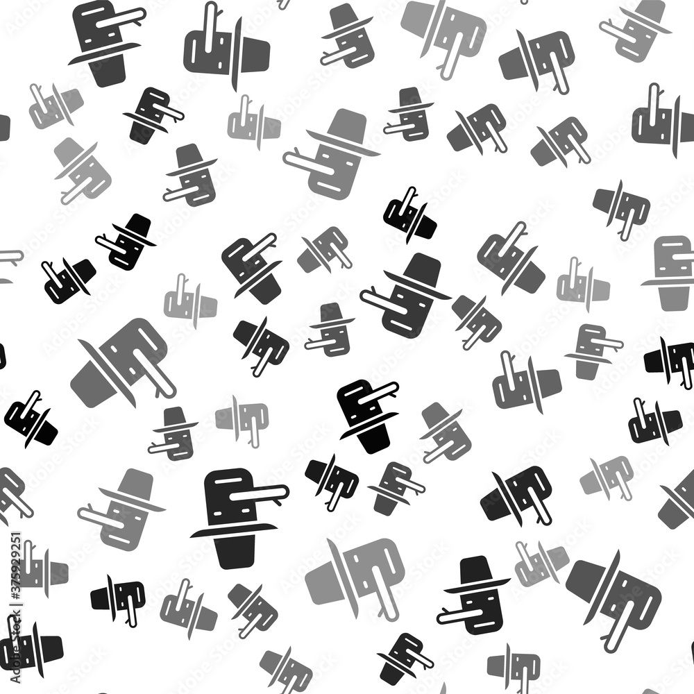 Black Pinocchio icon isolated seamless pattern on white background. Vector. Black Pinocchio icon isolated seamless pattern on white background. Vector.