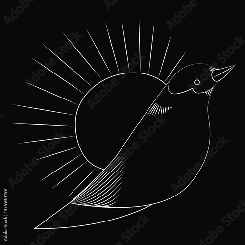 bird, contour, line.