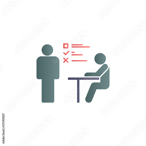 Interview, job color gradient vector icon
