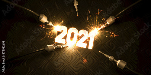 Chiffre 2021 en fusion - carte de vœux 