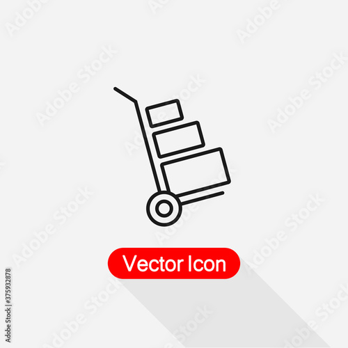 Hand Truck Icon Vector Illustration Eps10