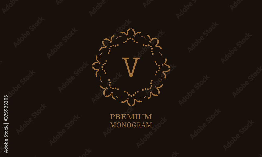 Luxury monogram design with the letter of the alphabet A. Elegant logo of the emblem of a restaurant, hotel, business. Can be used for invitations, booklets, postcards.