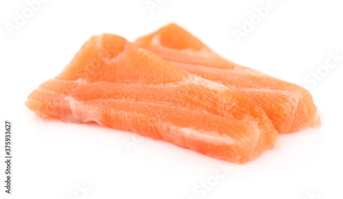 Salmon Sashimi an isolated on white background