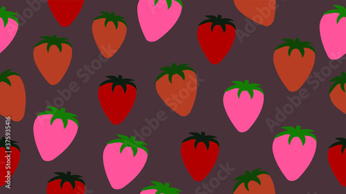 strawberry seamless pattern vector illustration