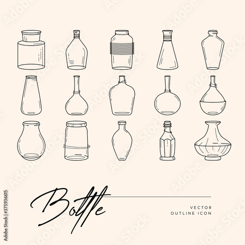 Minimal icon of vases for flowers. For decoration, a wedding, mothers day, or special occasion; includes vases, ribbons, cup and handheld arrangements