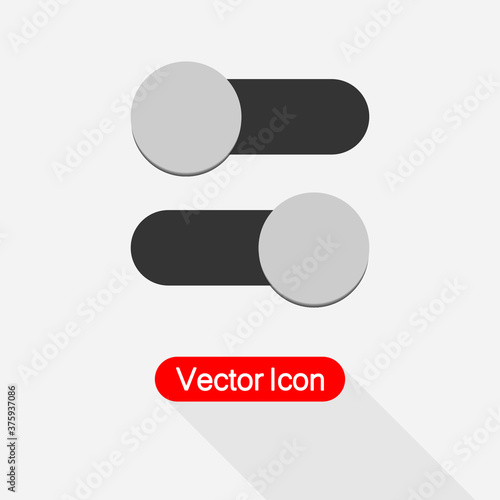 Toggle Switch Icon, On And Off Position Simple Icons Vector Illustration Eps10
