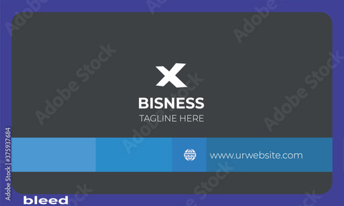 blue and black vector business card 