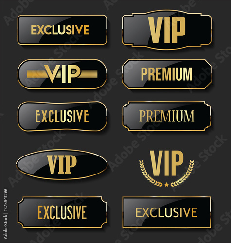Exclusive VIP and Premium black and gold labels collection
