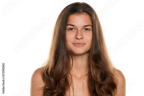 Fotografie Portrait of a young woman without makeup