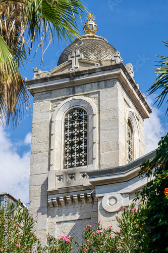 Tower Detail From Aya Triada Greek Orthodox Church, Istanbul, Turkey photo