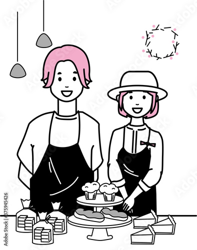 カフェを営む夫婦